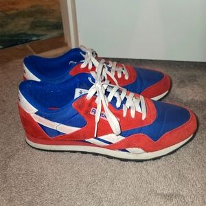 Reebok, size 11, red white and blue
